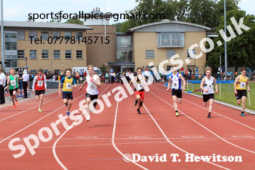 Mens U-17s and Boys U-15s 100 metres, 2022 Northern Inter Counties U17s and U15s Track and Field, York, Thursday, June 2nd. Photo: David T. Hewitson/Sports for All Pics